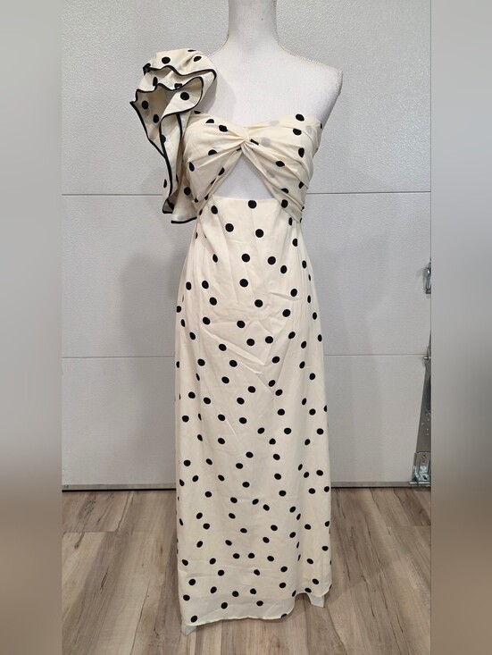 Mable Dresses & Skirts - One Shoulder Dress, Polka-dots Maxi Asst Sizes